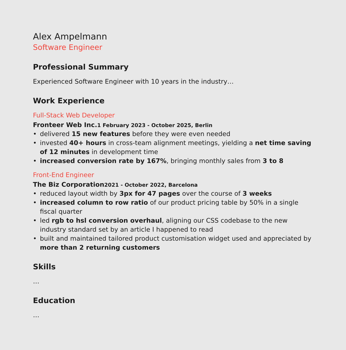 CV example